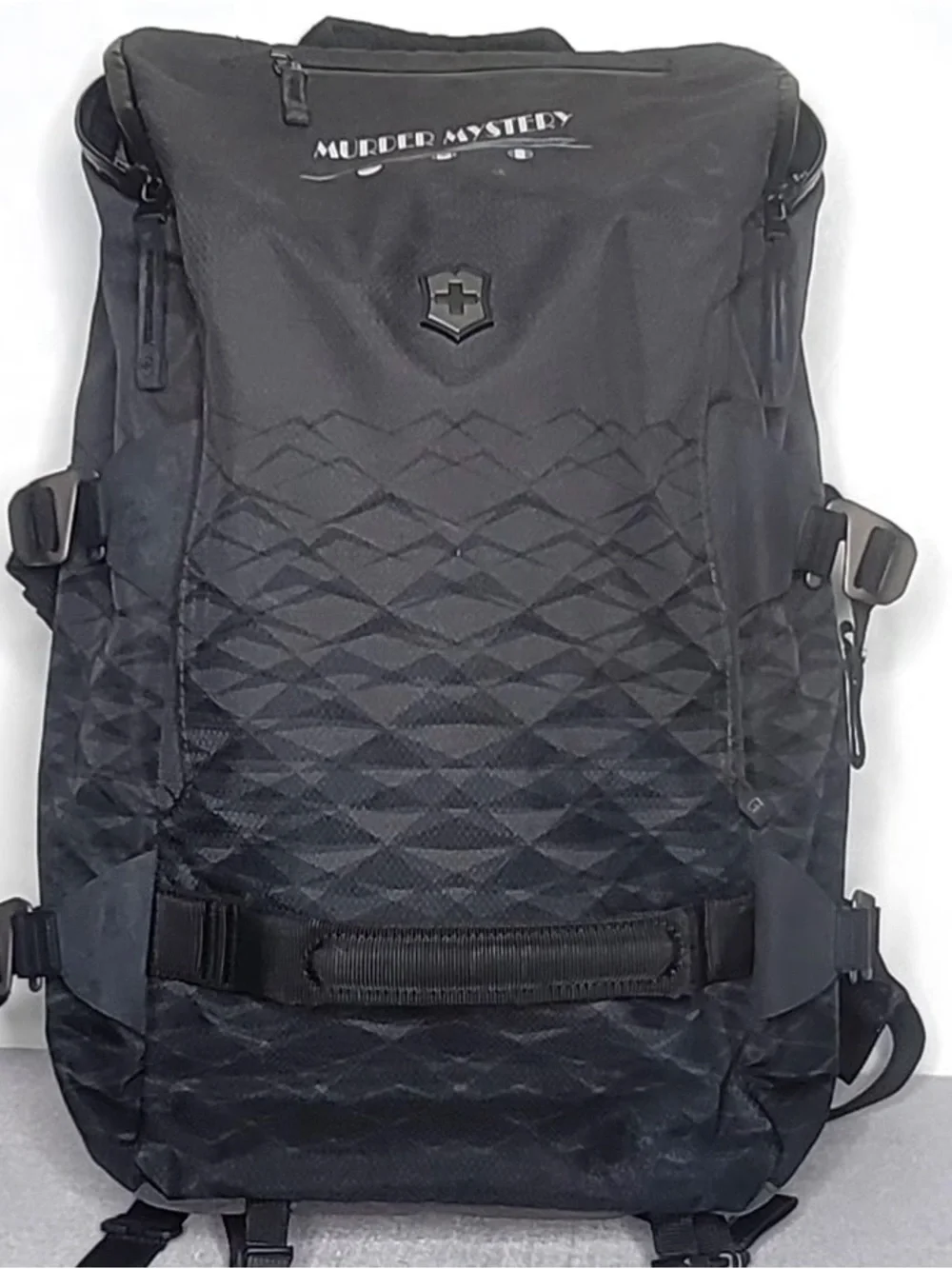 Victorinox Black Quilted Front Backpack with Compression Straps